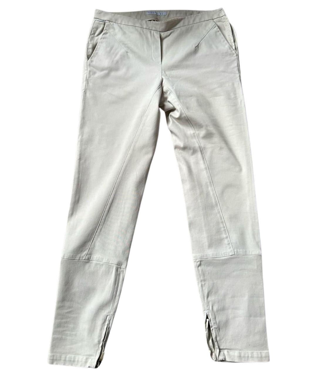 FABIANA FILIPPI Бежевые хлопко-эластановые брюки узкие, фото 1