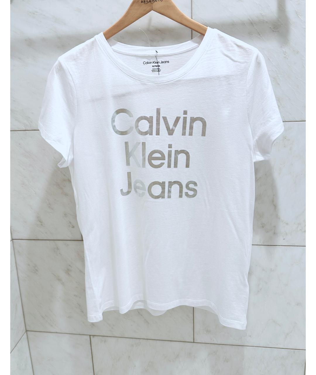 CALVIN KLEIN Белая хлопковая футболка, фото 5