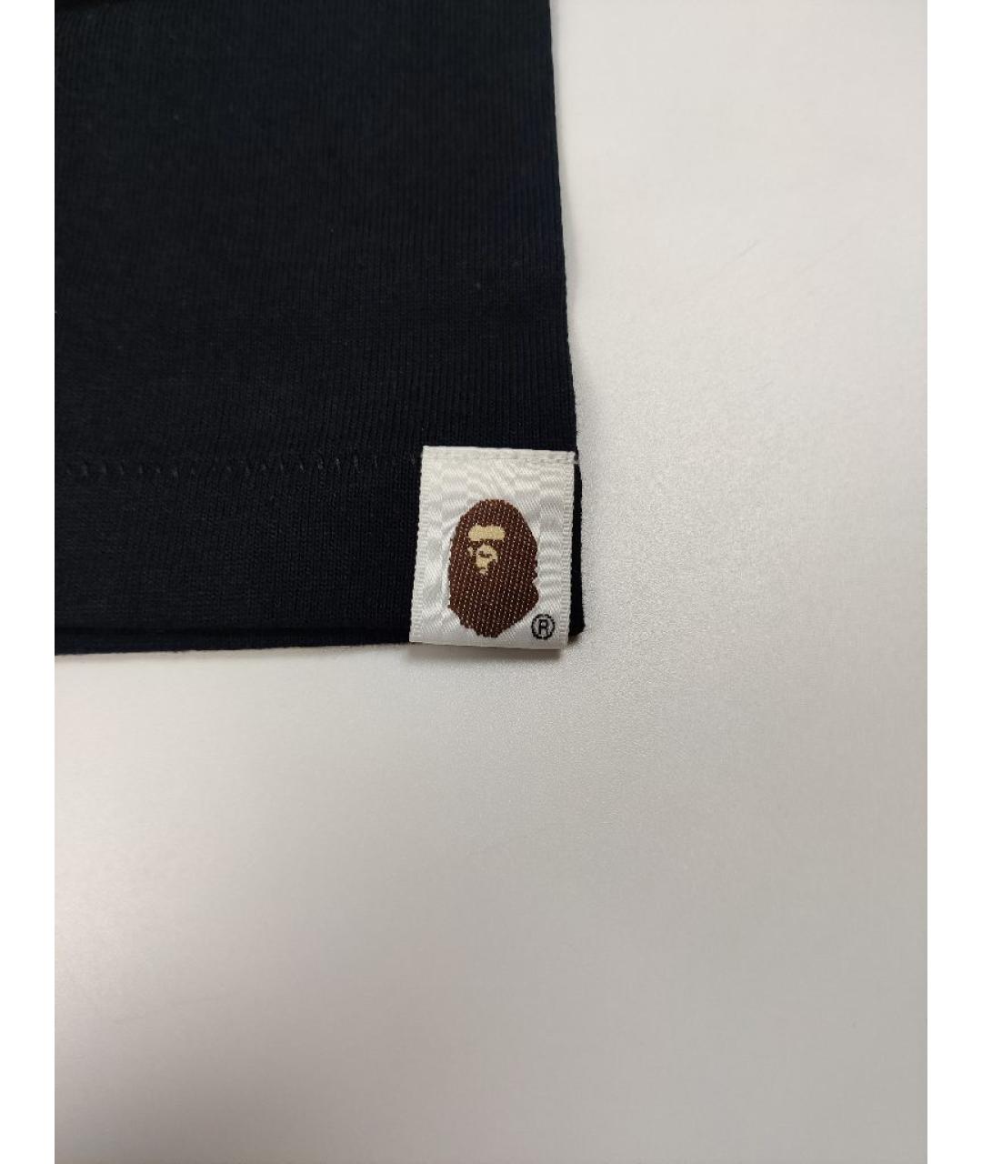 A BATHING APE Черная хлопковая футболка, фото 6