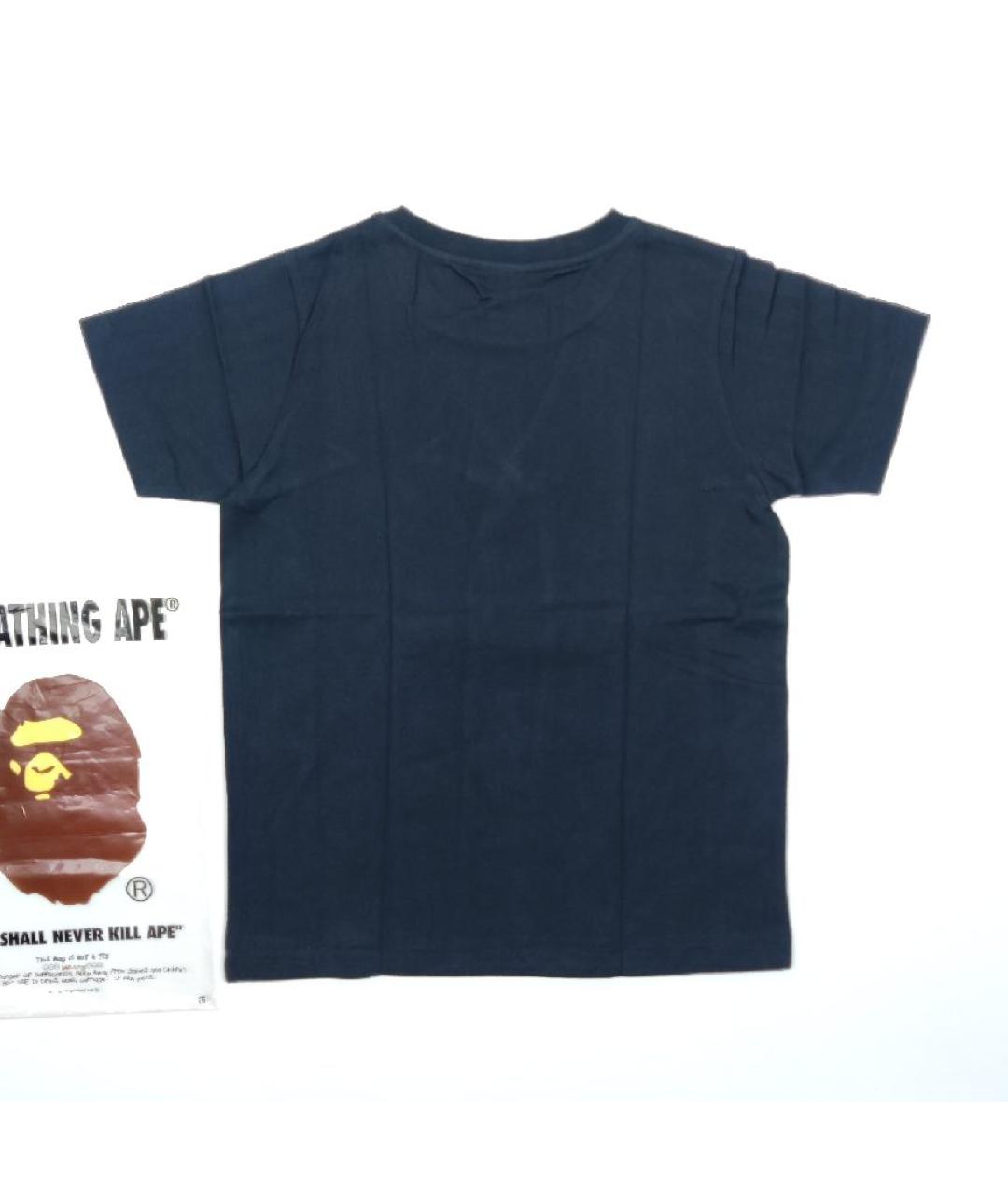 A BATHING APE Черная хлопковая футболка, фото 2