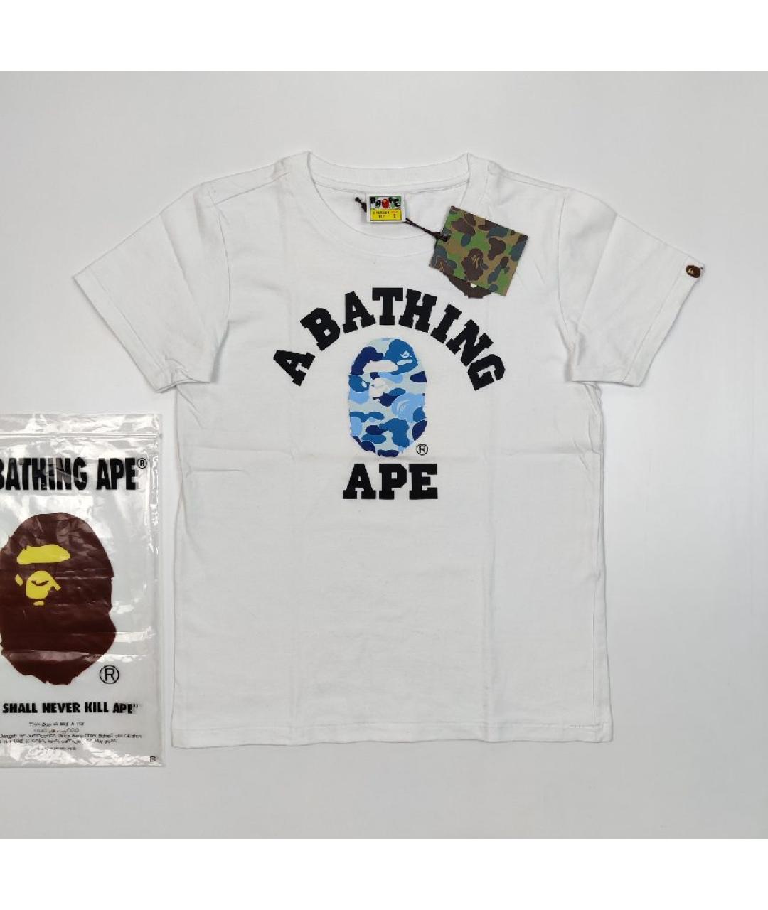 A BATHING APE Белая хлопковая футболка, фото 7