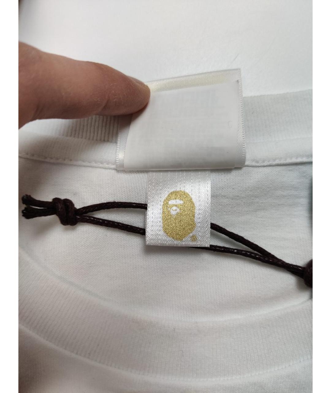 A BATHING APE Белая хлопковая футболка, фото 5