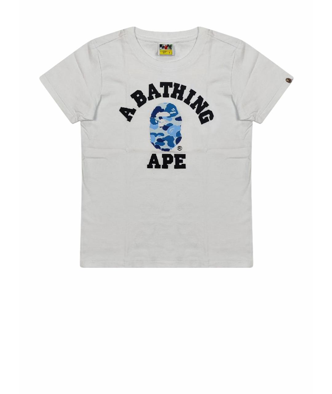 A BATHING APE Белая хлопковая футболка, фото 1