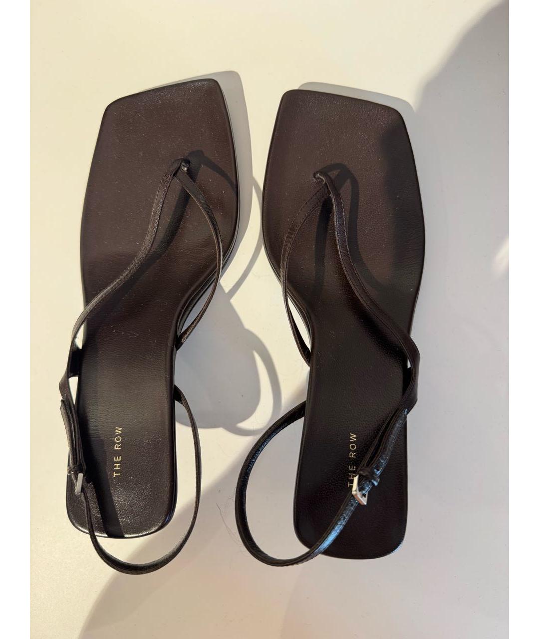 THE ROW Коричневые кожаные босоножки, фото 2