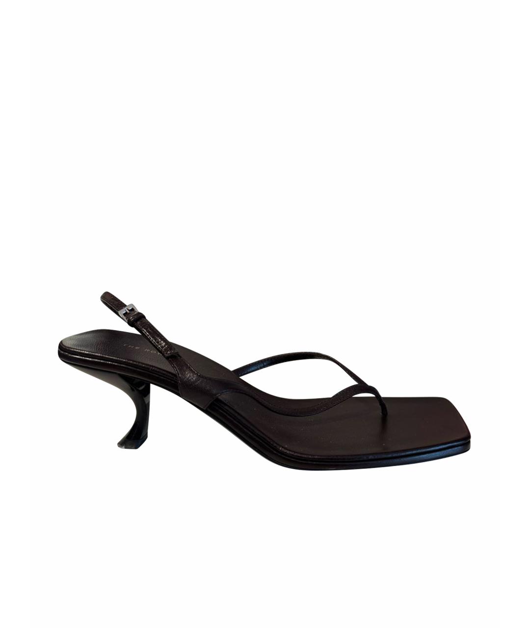 THE ROW Коричневые кожаные босоножки, фото 1