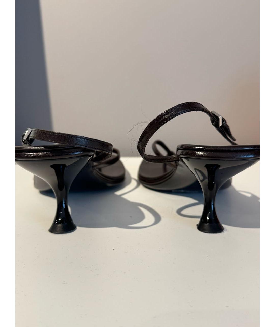 THE ROW Коричневые кожаные босоножки, фото 3