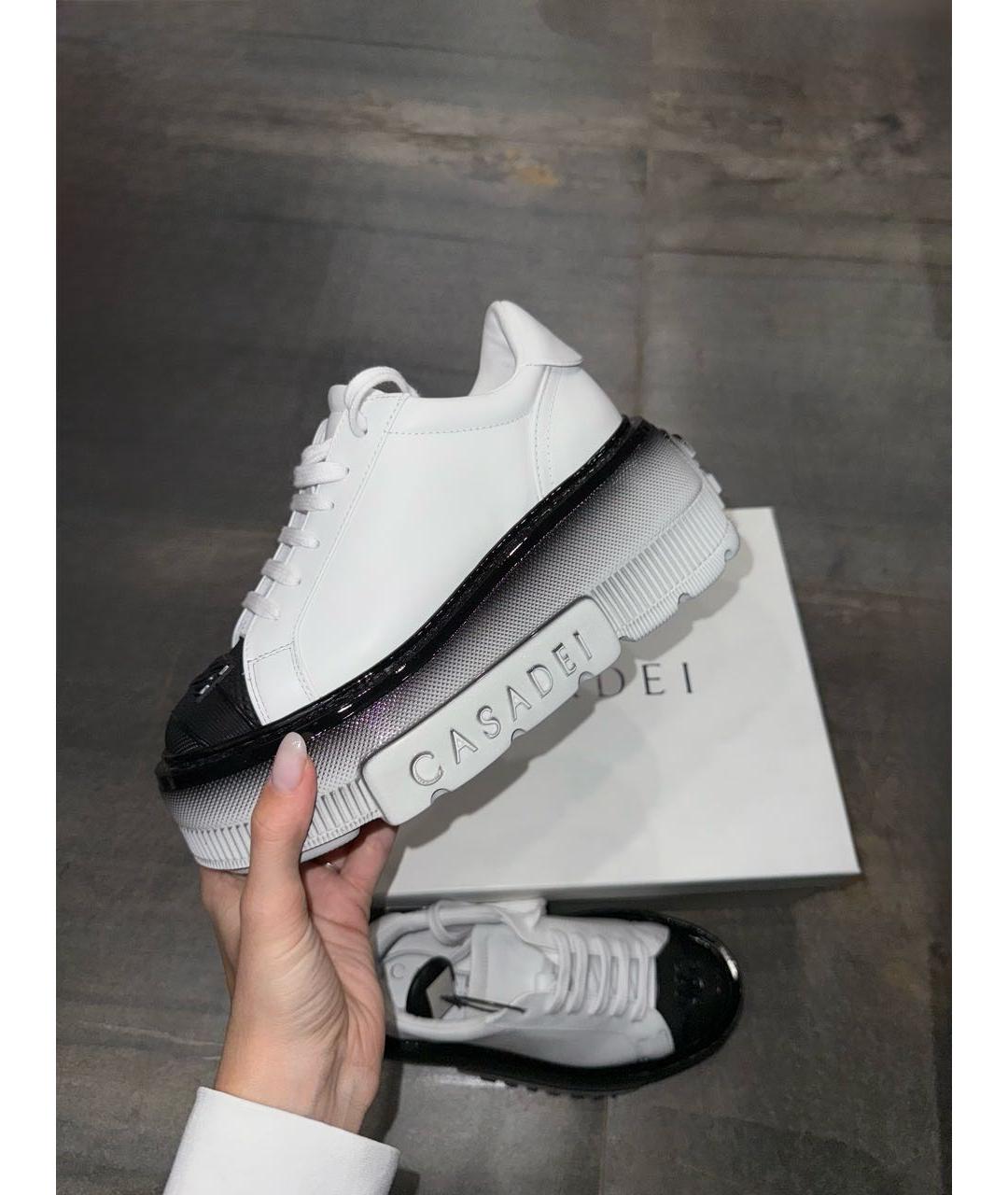CASADEI Белые кожаные кеды, фото 6