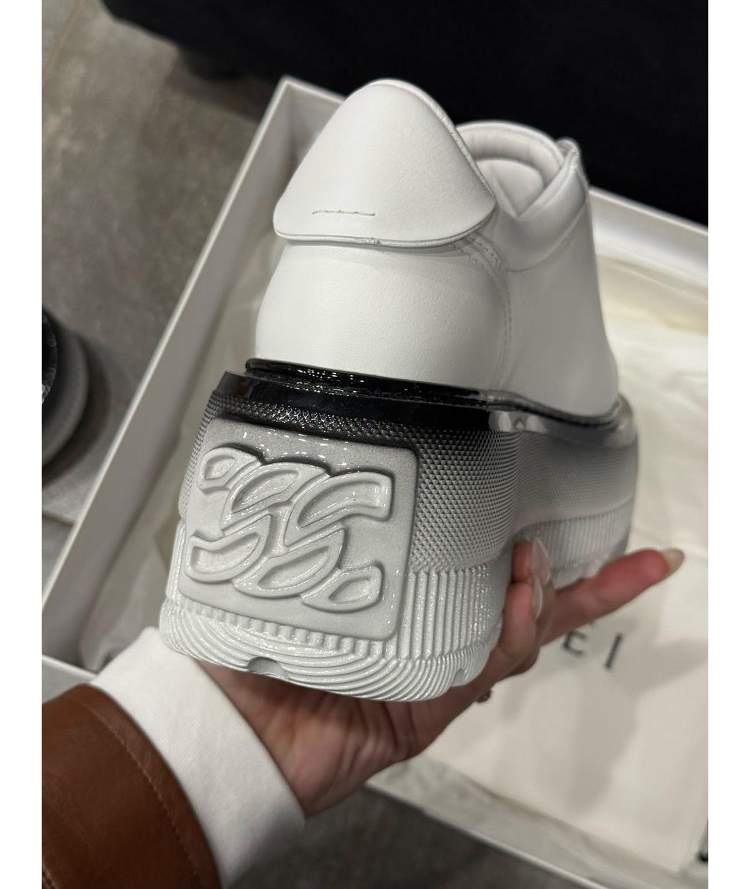 CASADEI Белые кожаные кеды, фото 4