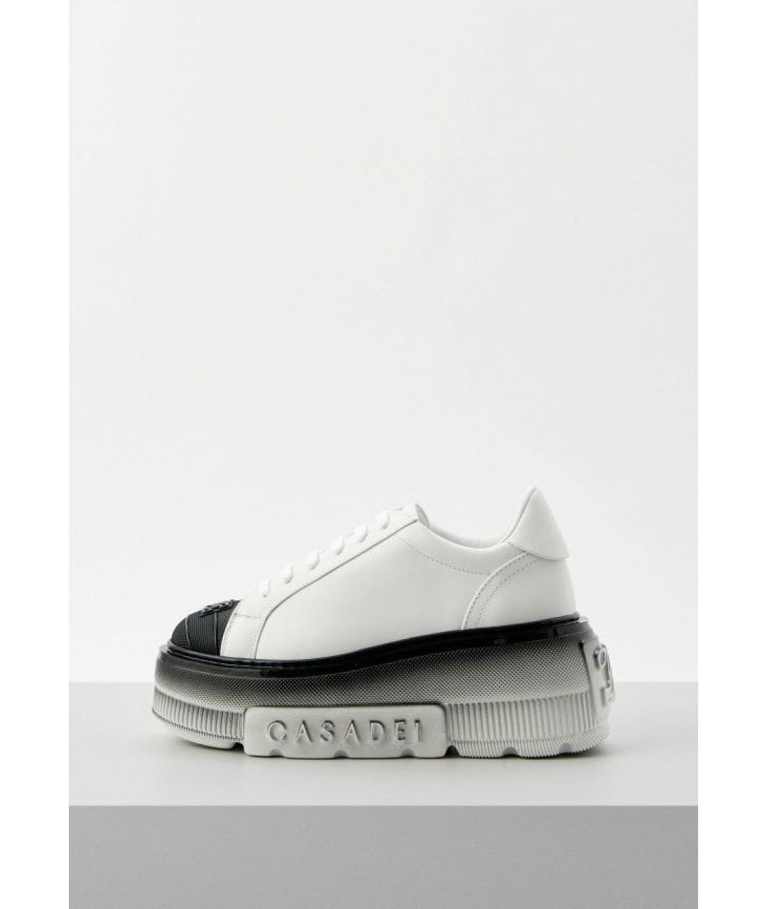 CASADEI Белые кожаные кеды, фото 8