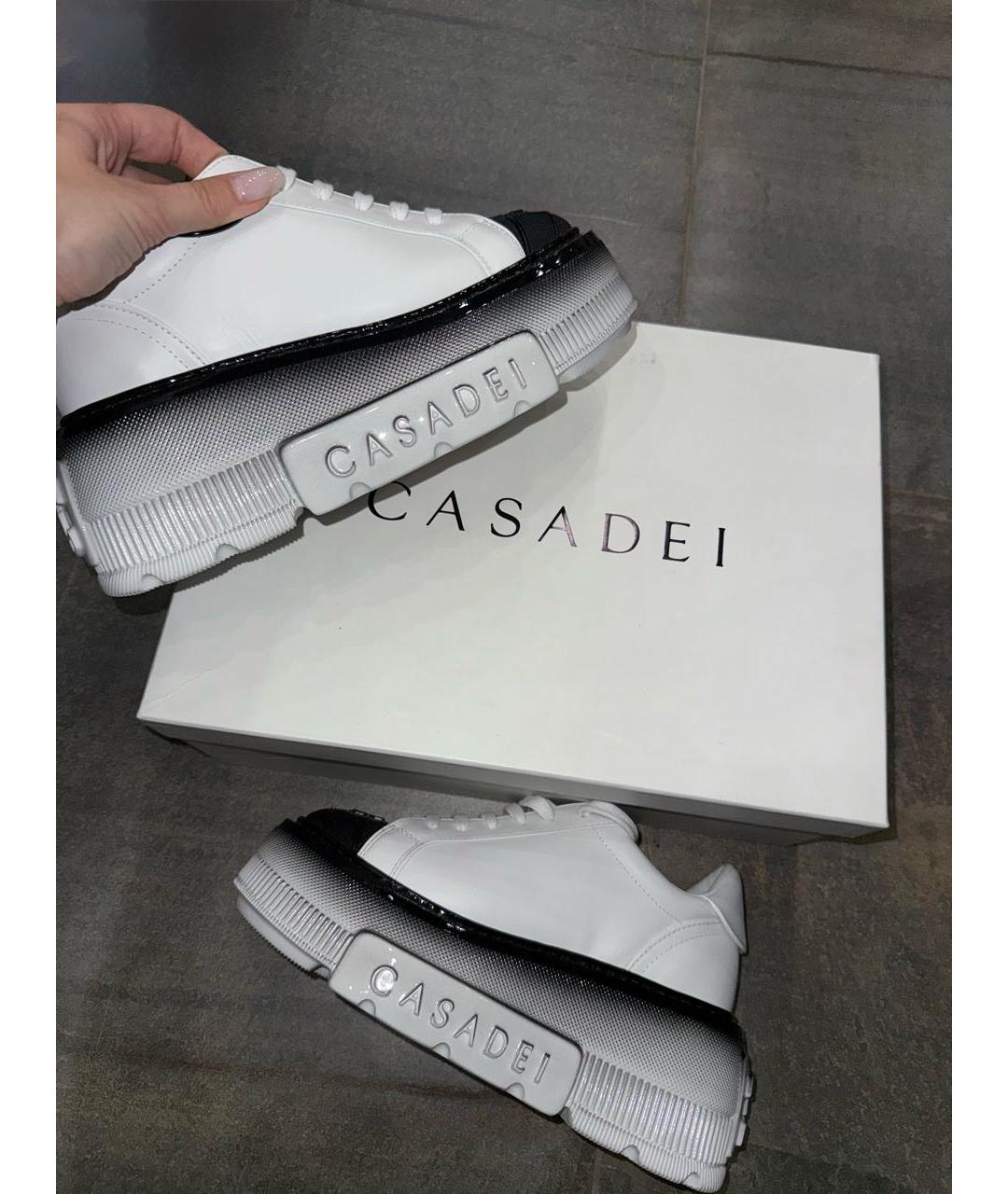 CASADEI Белые кожаные кеды, фото 7