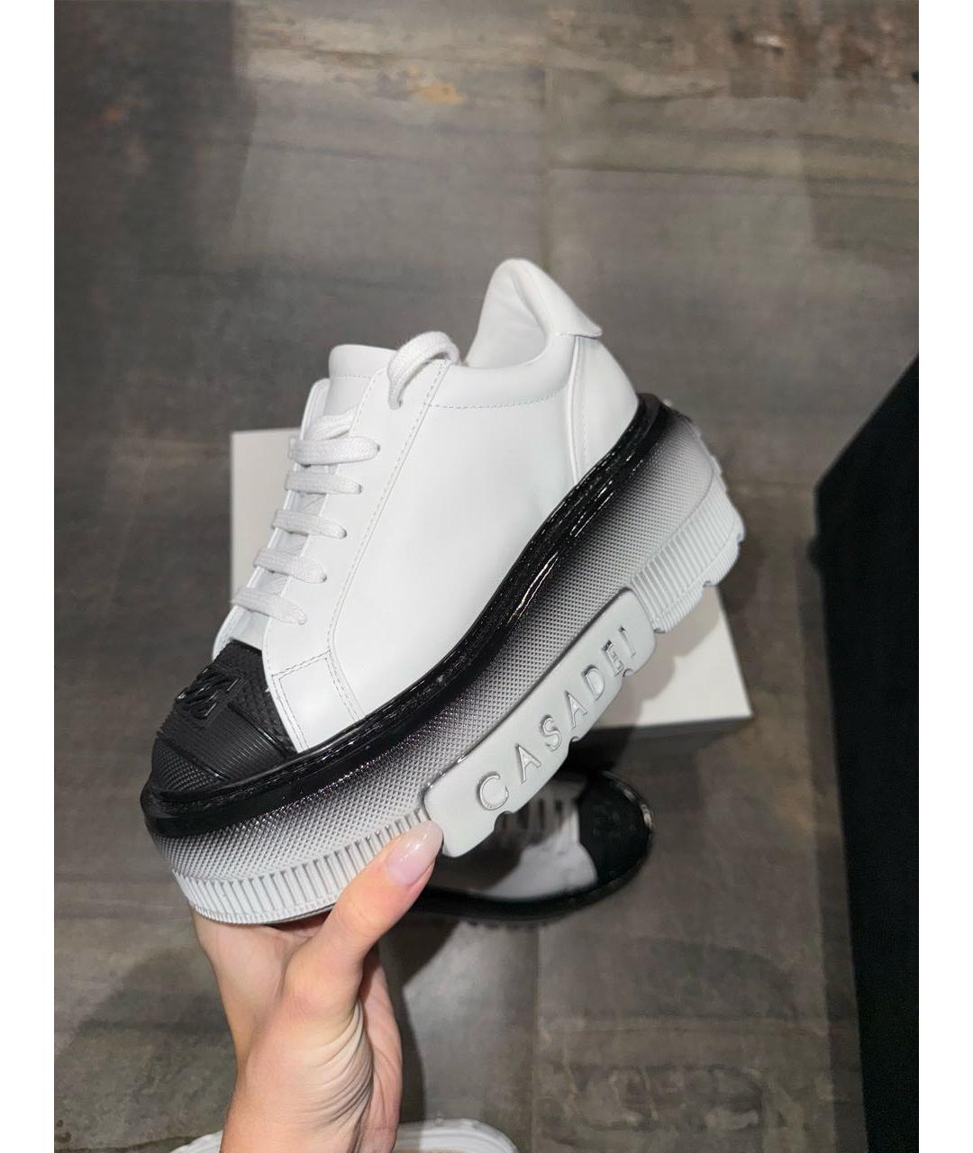 CASADEI Белые кожаные кеды, фото 5