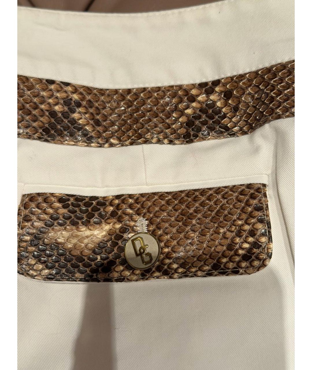 DOLCE&GABBANA Белые прямые брюки, фото 4