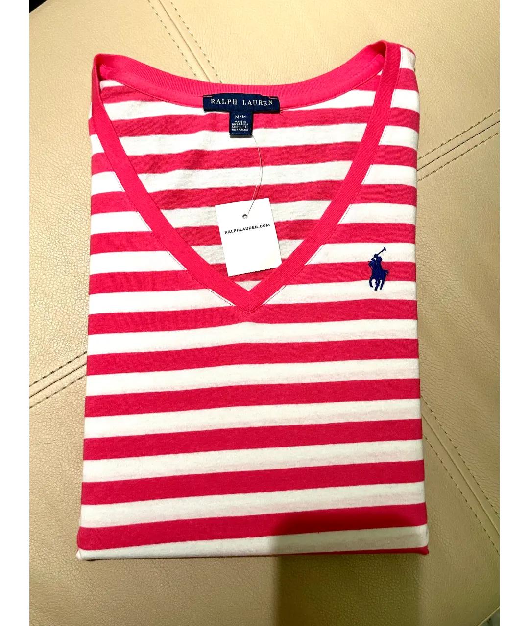 RALPH LAUREN Розовая хлопковая футболка, фото 6
