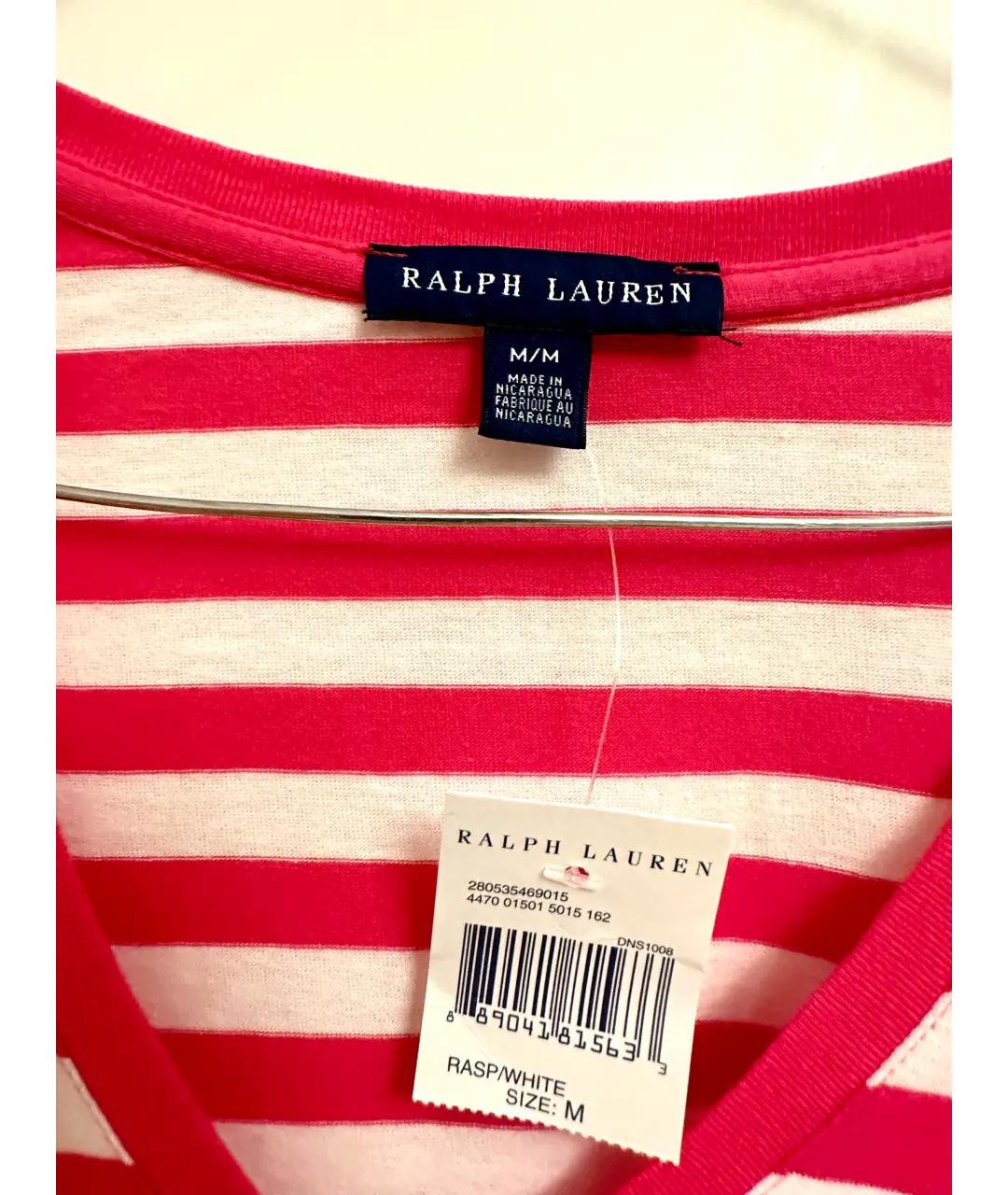 RALPH LAUREN Розовая хлопковая футболка, фото 4