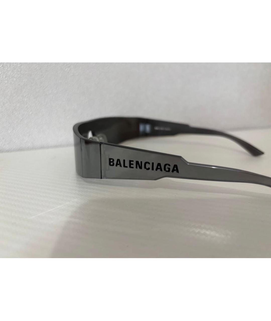 BALENCIAGA Серебряные пластиковые солнцезащитные очки, фото 2
