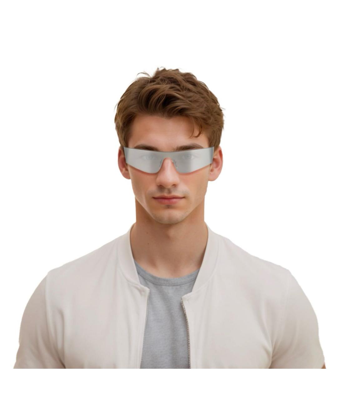 BALENCIAGA Серебряные пластиковые солнцезащитные очки, фото 7