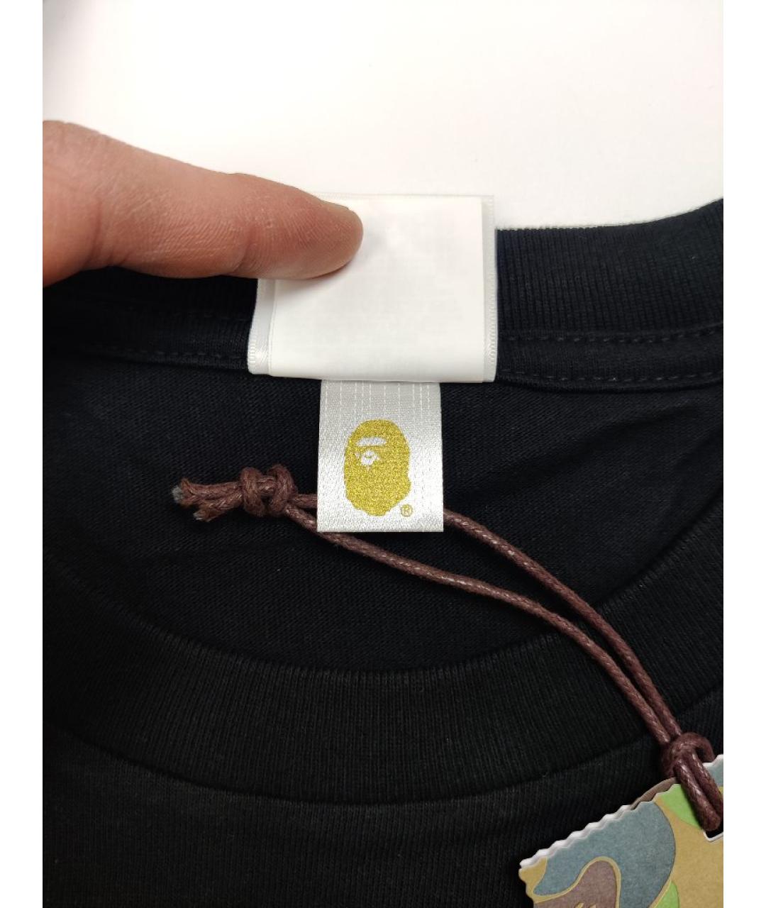 A BATHING APE Черная хлопковая футболка, фото 5