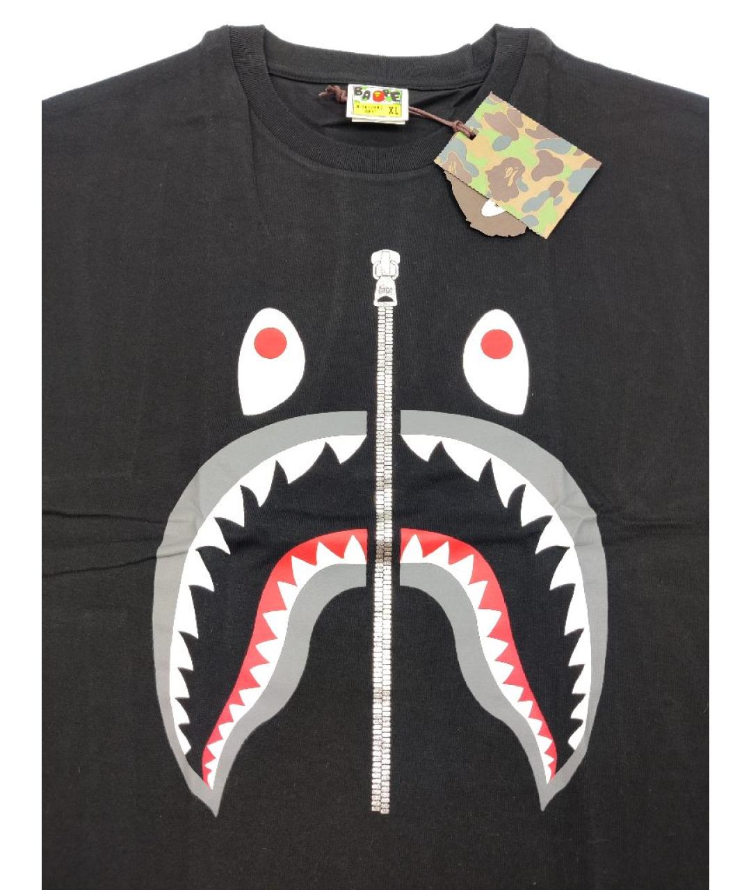 A BATHING APE Черная хлопковая футболка, фото 3