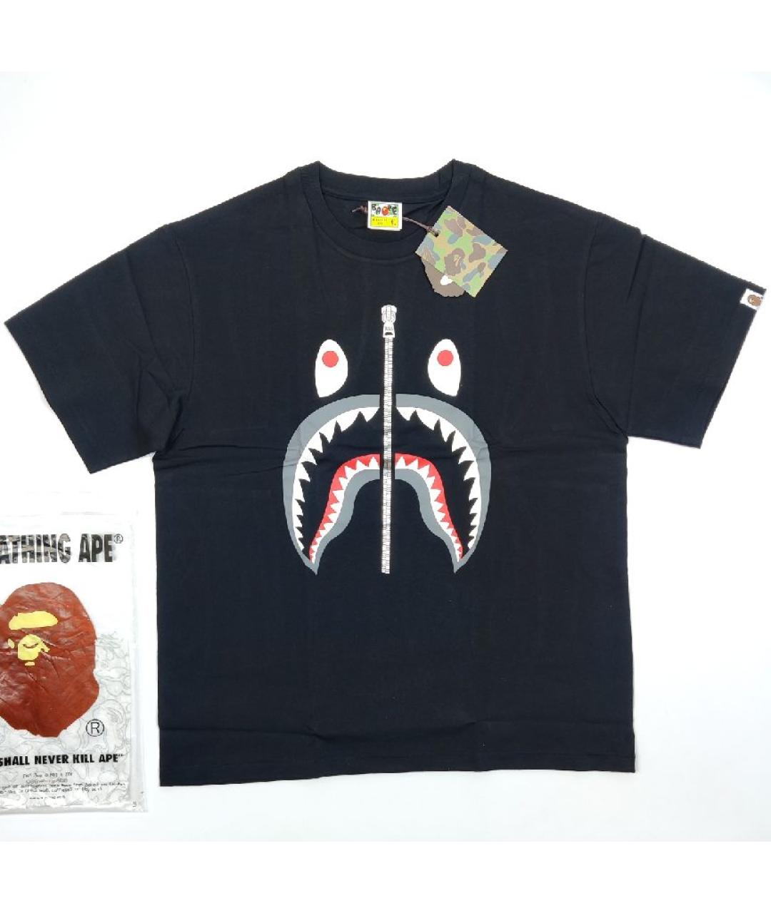 A BATHING APE Черная хлопковая футболка, фото 7