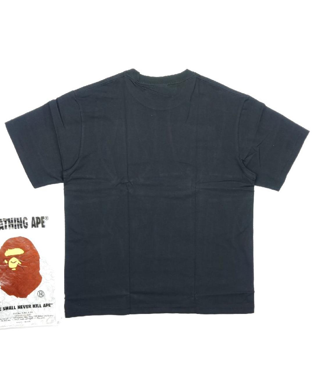 A BATHING APE Черная хлопковая футболка, фото 2