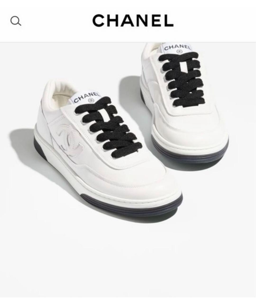 CHANEL Белые кожаные кеды, фото 6