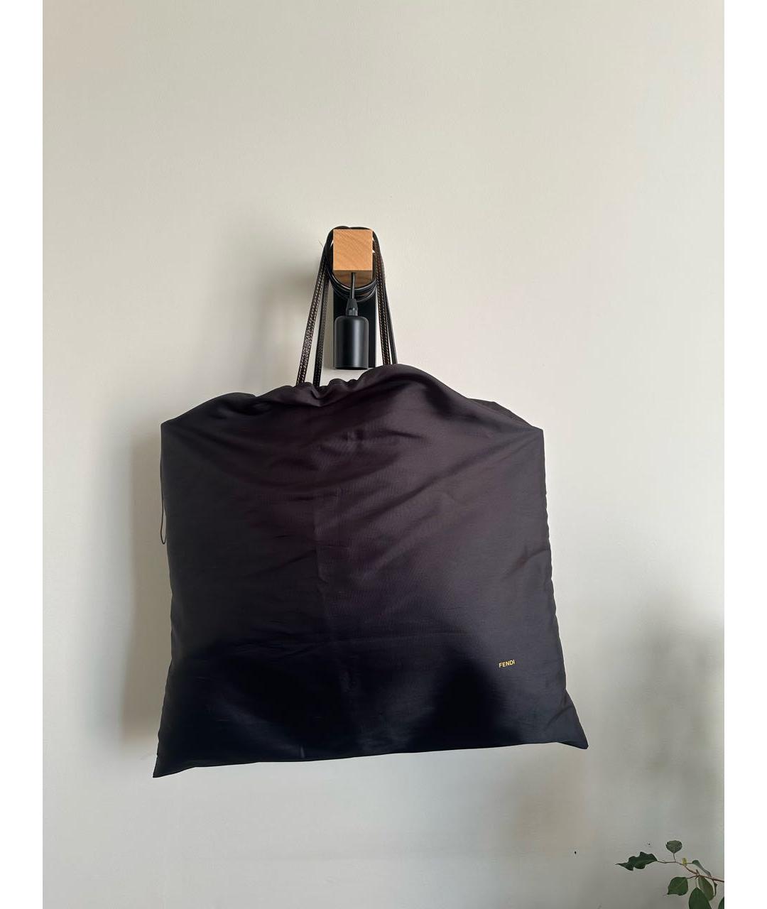 FENDI Коричневая кожаная сумка тоут, фото 5