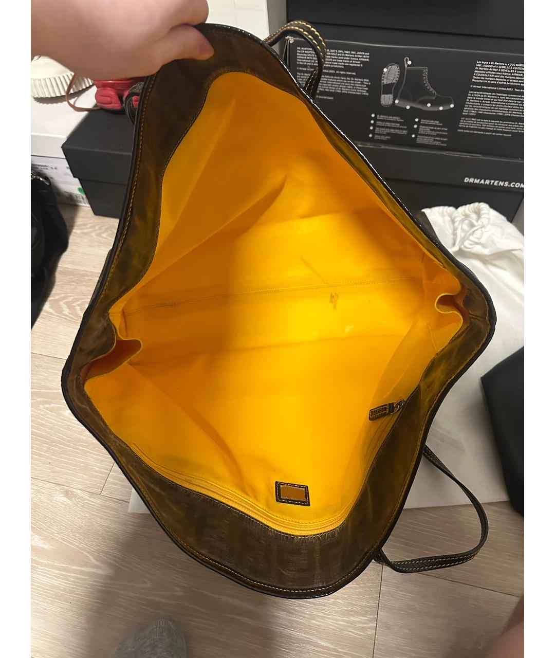 FENDI Коричневая кожаная сумка тоут, фото 7