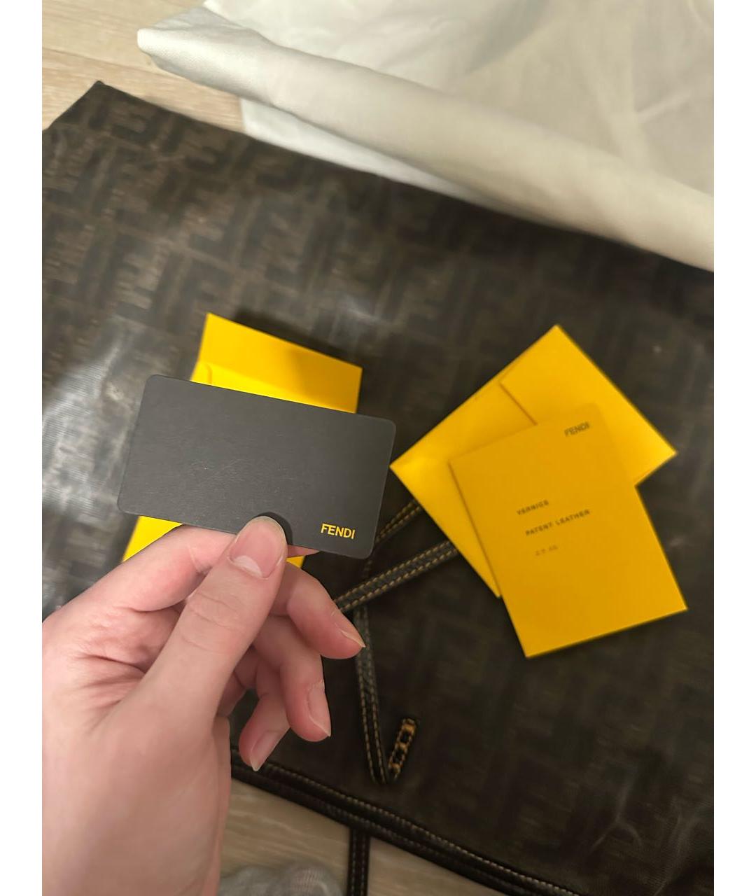 FENDI Коричневая кожаная сумка тоут, фото 8