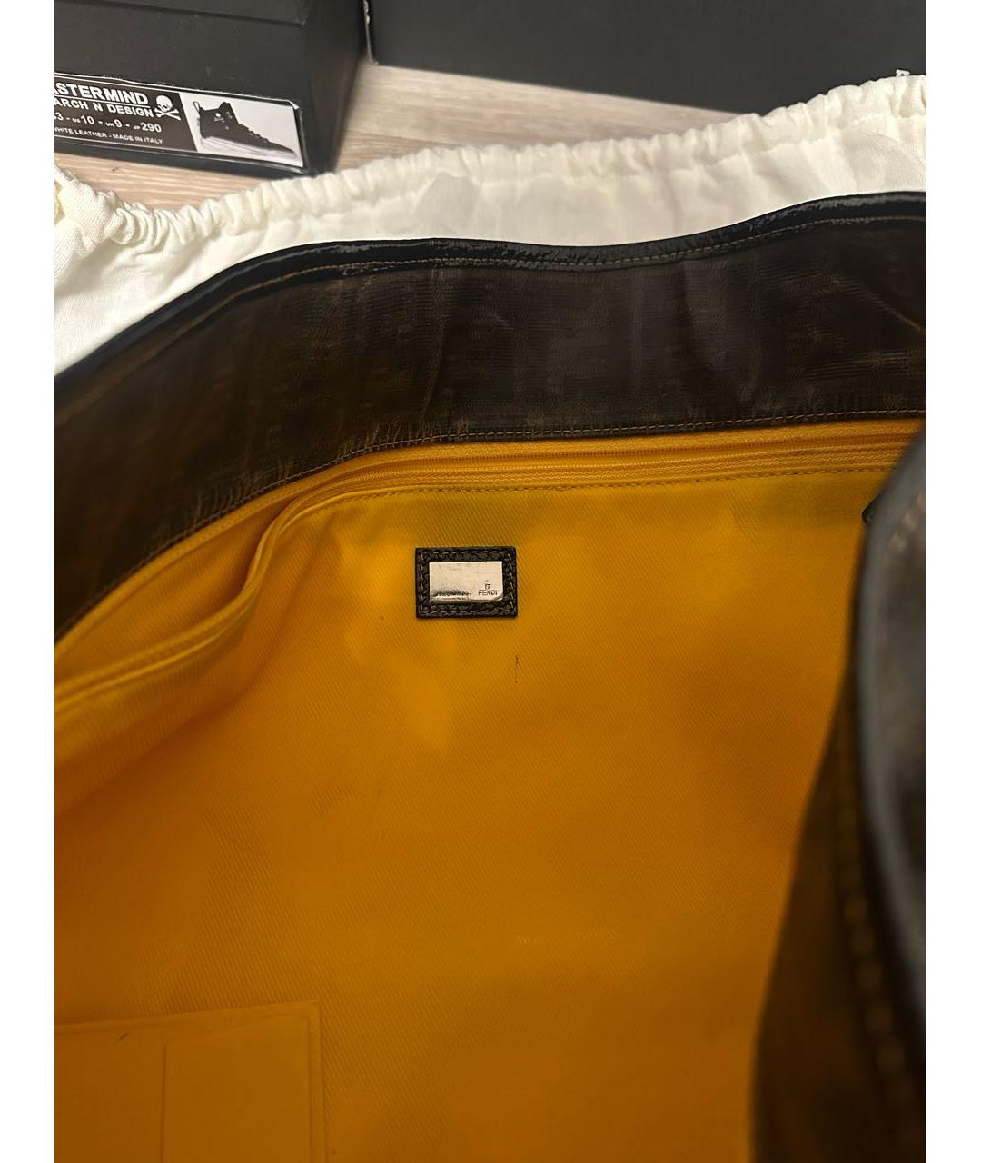 FENDI Коричневая кожаная сумка тоут, фото 6