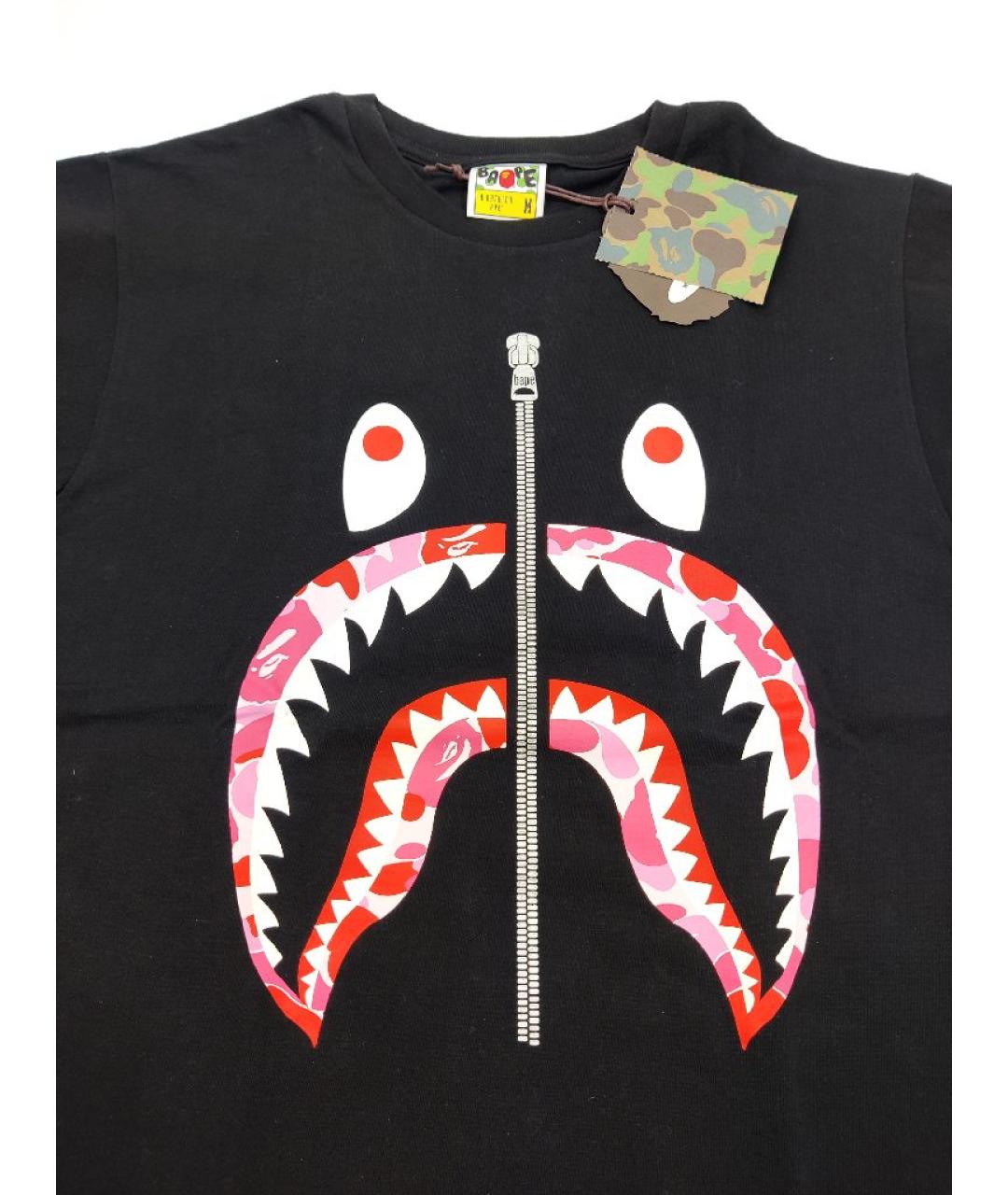 A BATHING APE Черная хлопковая футболка, фото 3