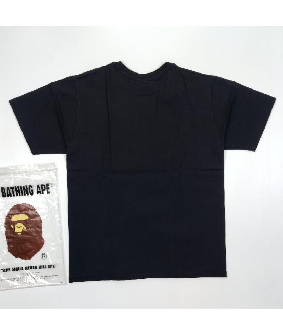 A BATHING APE Черная хлопковая футболка, фото 2