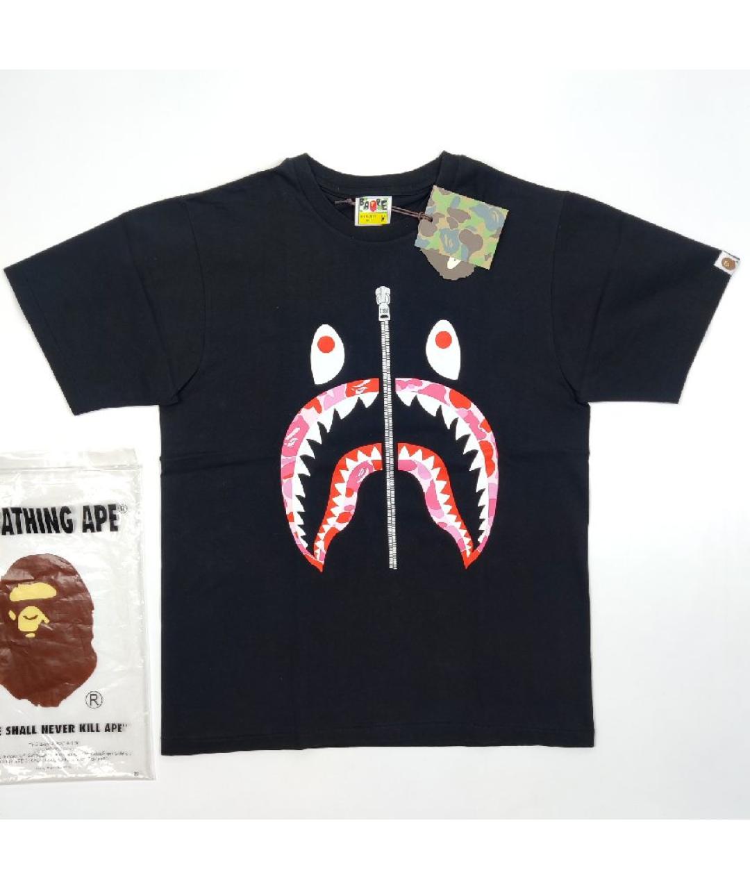 A BATHING APE Черная хлопковая футболка, фото 7