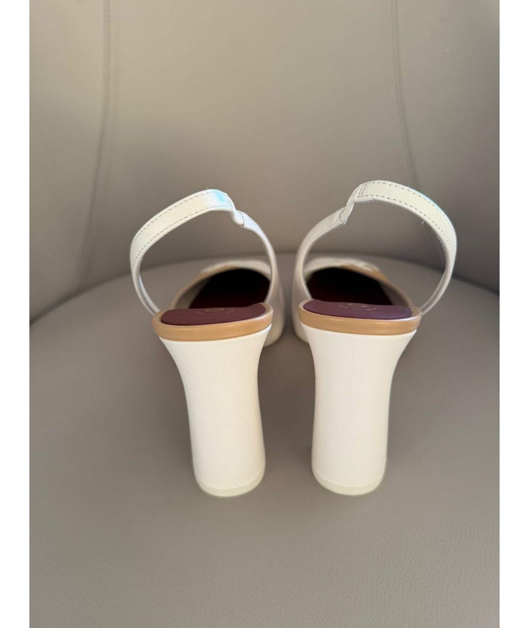 CHANEL Бежевые кожаные босоножки, фото 4