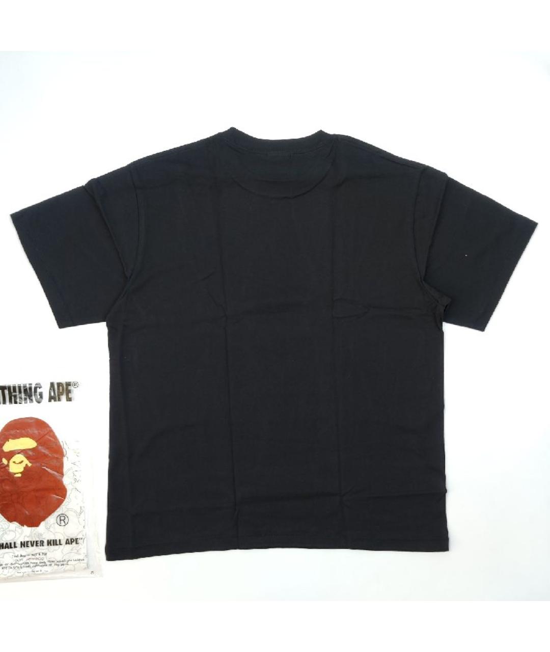 A BATHING APE Черная хлопковая футболка, фото 2