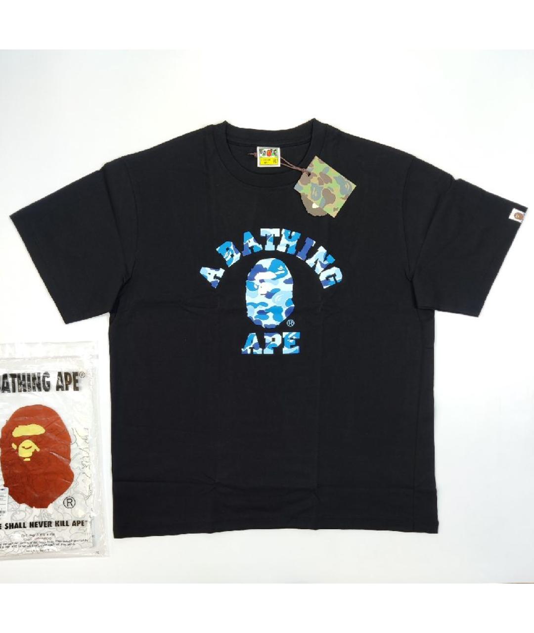 A BATHING APE Черная хлопковая футболка, фото 7