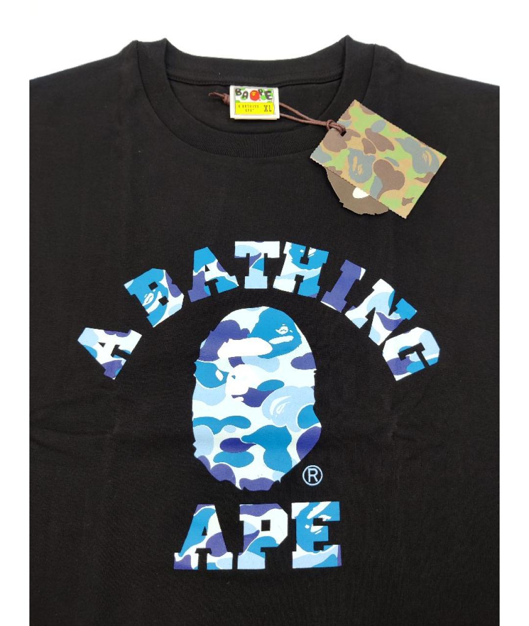 A BATHING APE Черная хлопковая футболка, фото 3