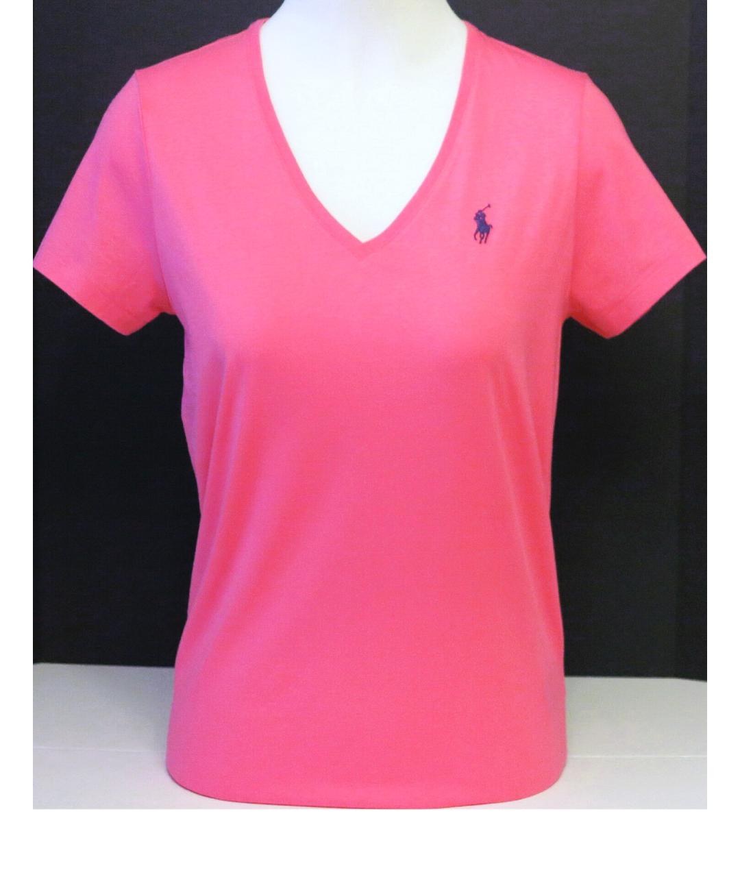 RALPH LAUREN Розовая хлопковая футболка, фото 5