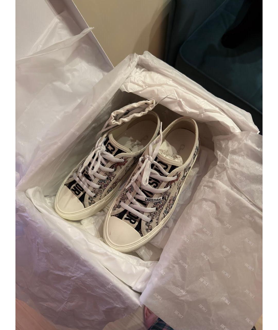 CHRISTIAN DIOR Белые текстильные кеды, фото 3