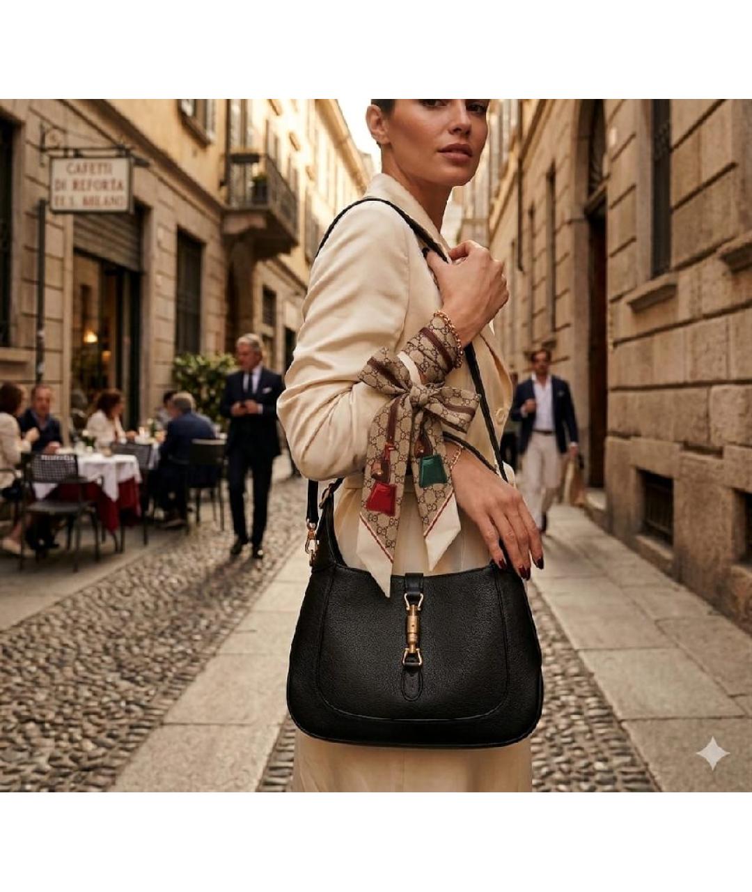 GUCCI Бежевый шелковый шарф, фото 6