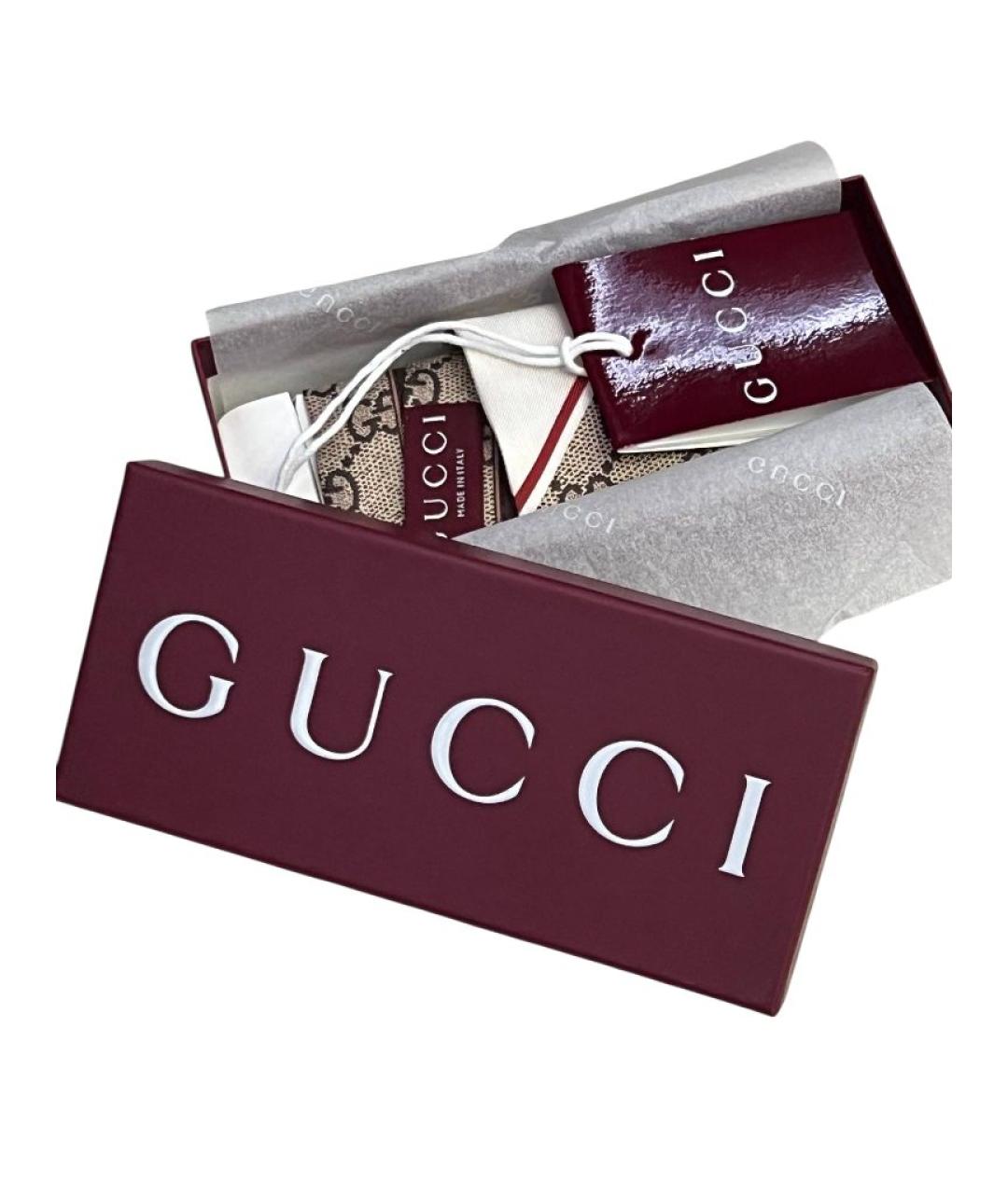 GUCCI Бежевый шелковый шарф, фото 3