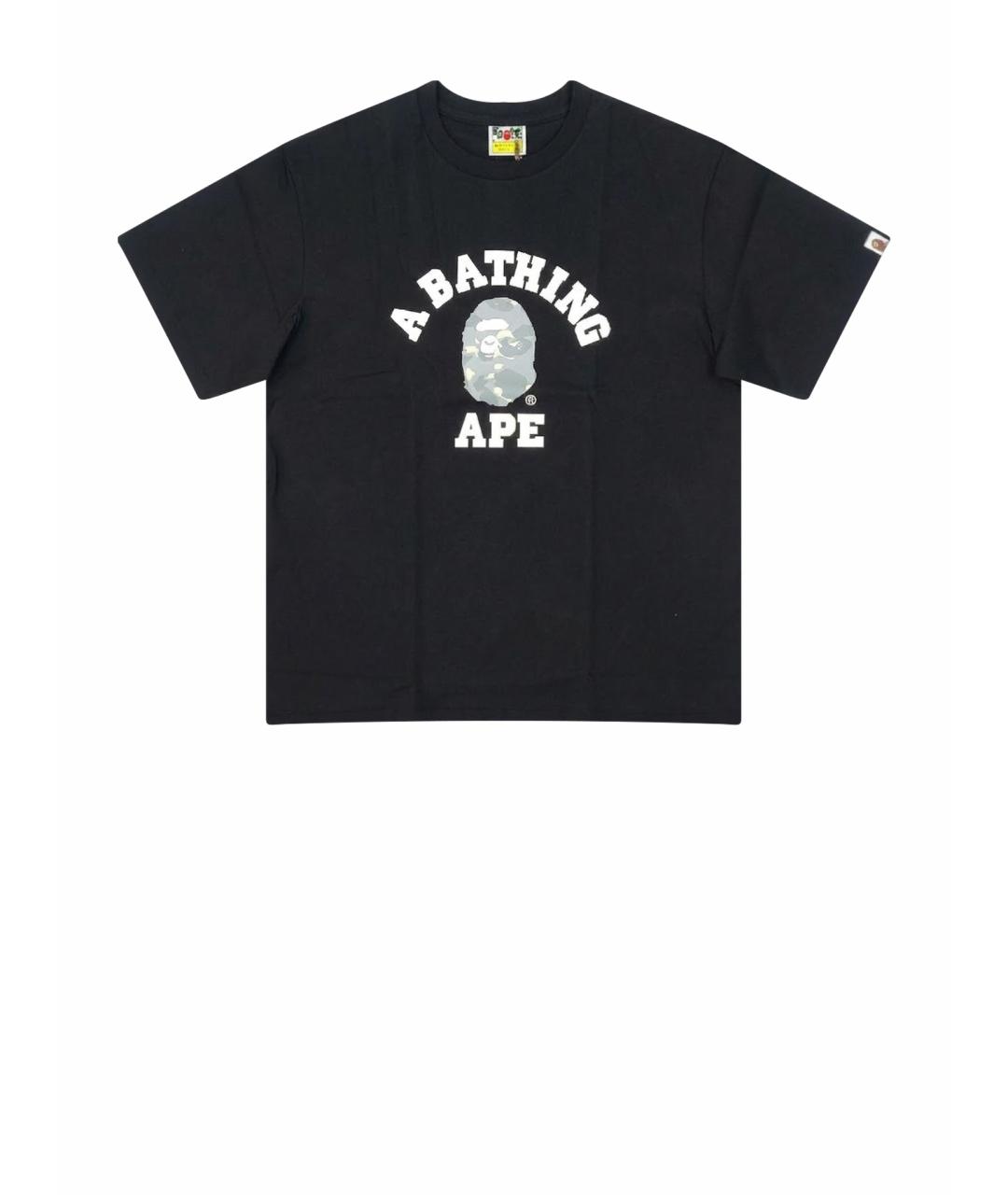 A BATHING APE Черная хлопковая футболка, фото 1