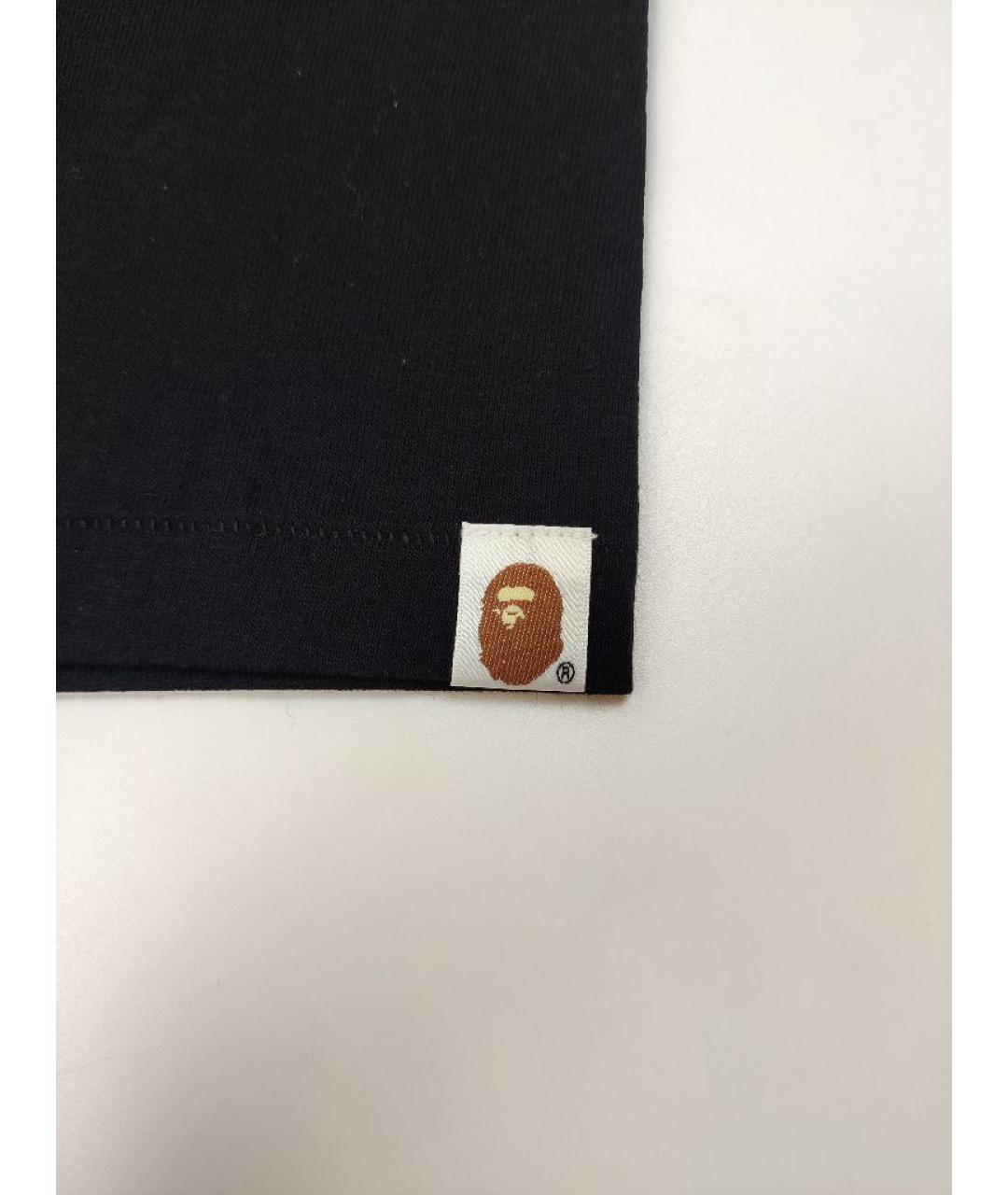 A BATHING APE Черная хлопковая футболка, фото 6