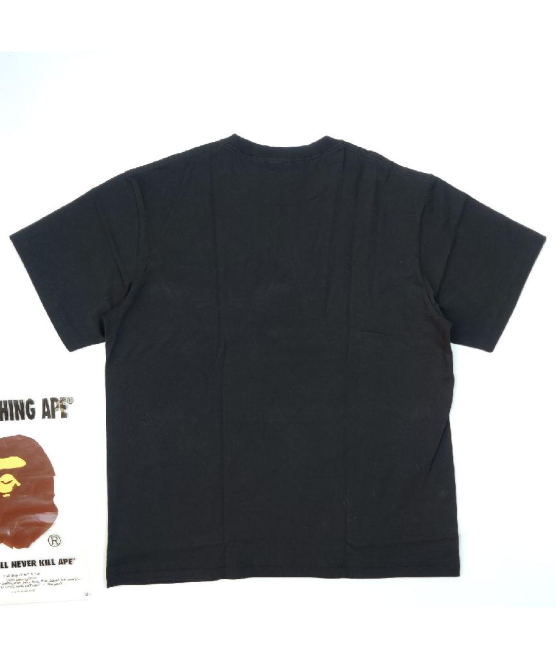 A BATHING APE Черная хлопковая футболка, фото 2