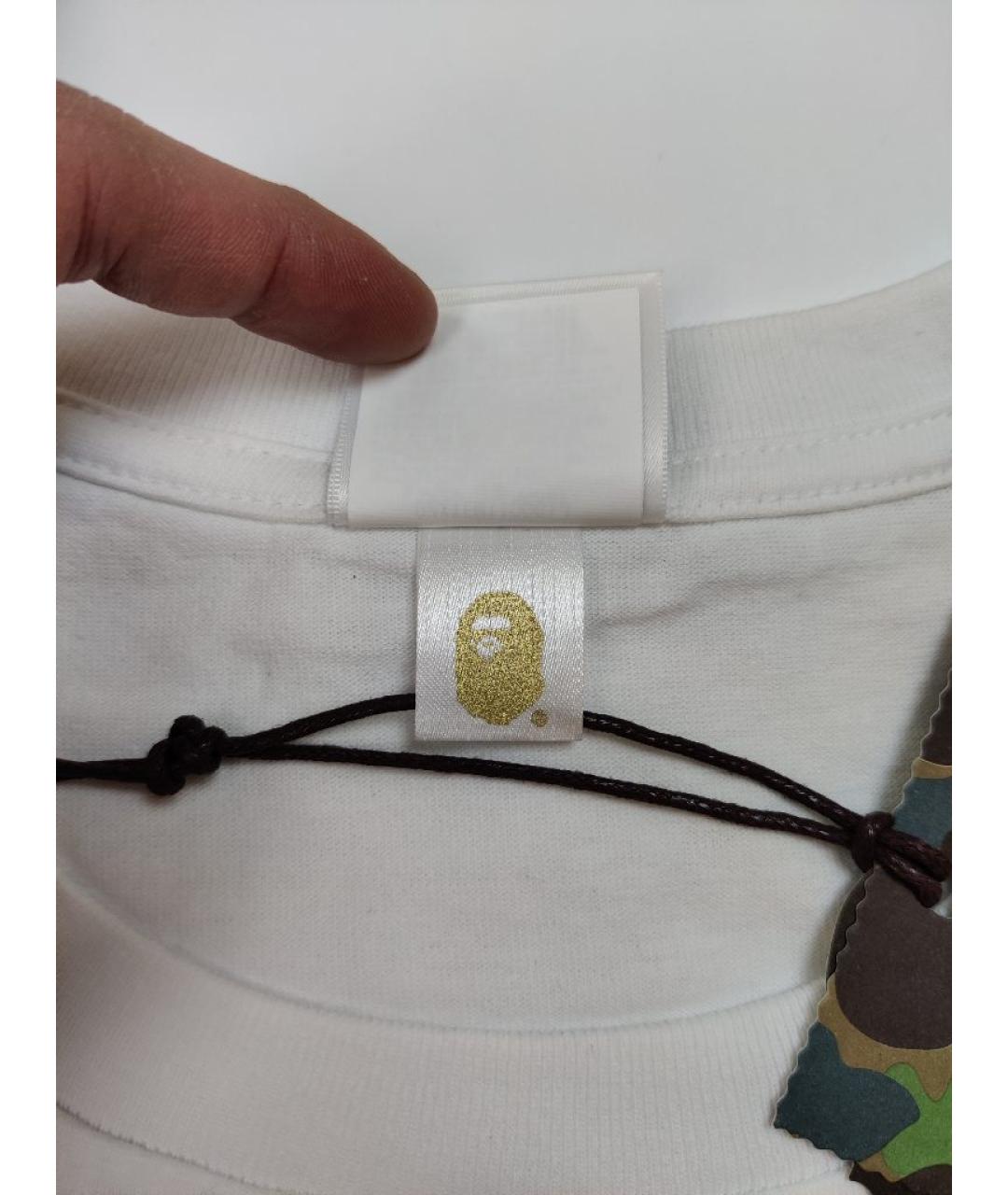 A BATHING APE Белая хлопковая футболка, фото 5