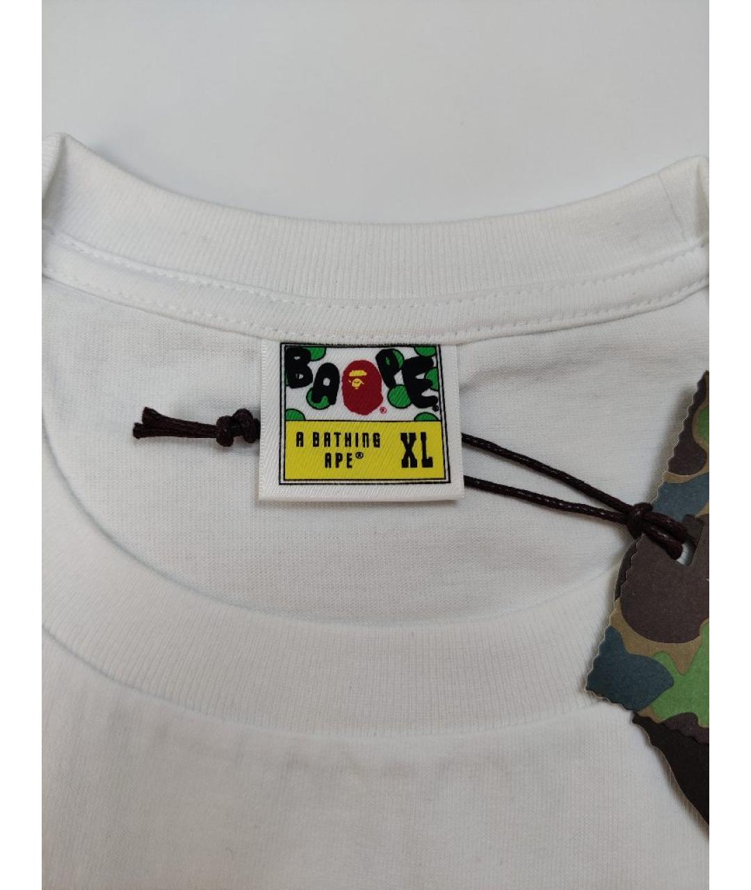 A BATHING APE Белая хлопковая футболка, фото 4