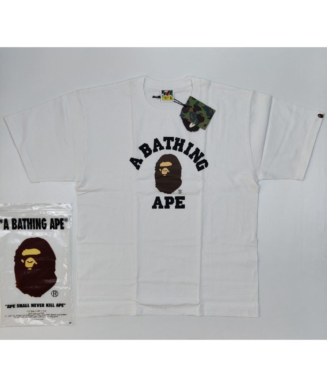 A BATHING APE Белая хлопковая футболка, фото 7