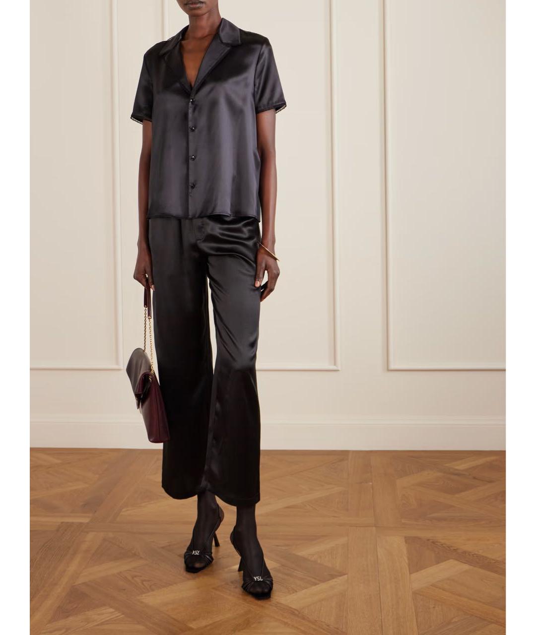 SAINT LAURENT Черный шелковый костюм с брюками, фото 3