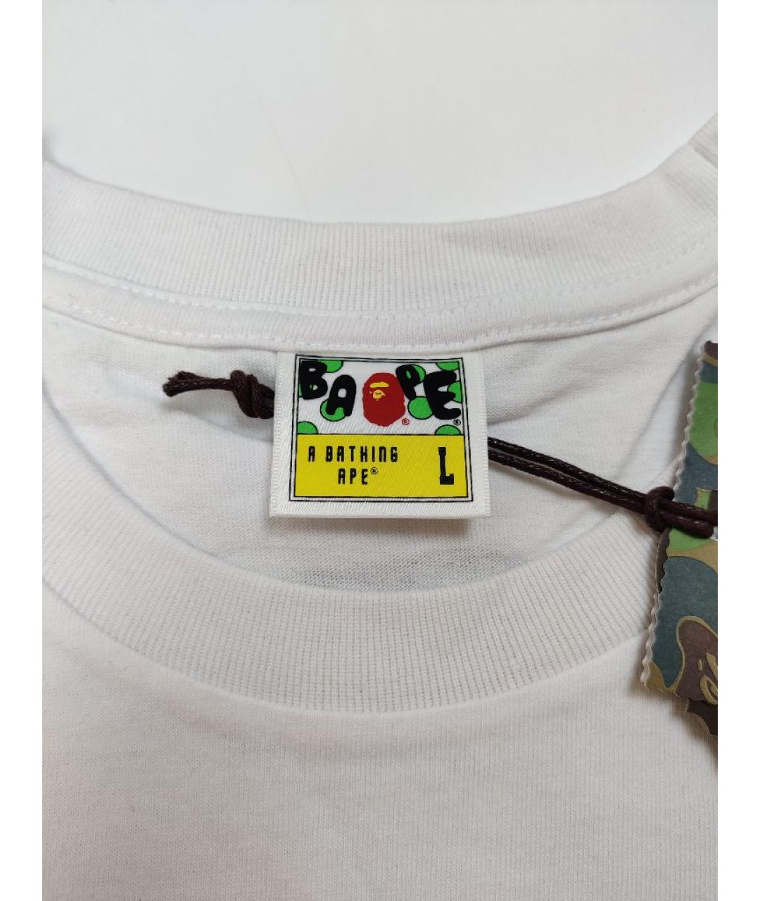 A BATHING APE Белая хлопковая футболка, фото 4