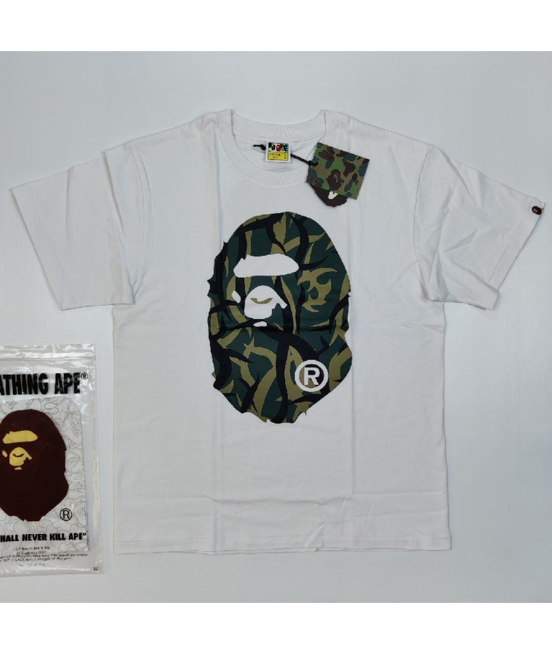 A BATHING APE Белая хлопковая футболка, фото 7