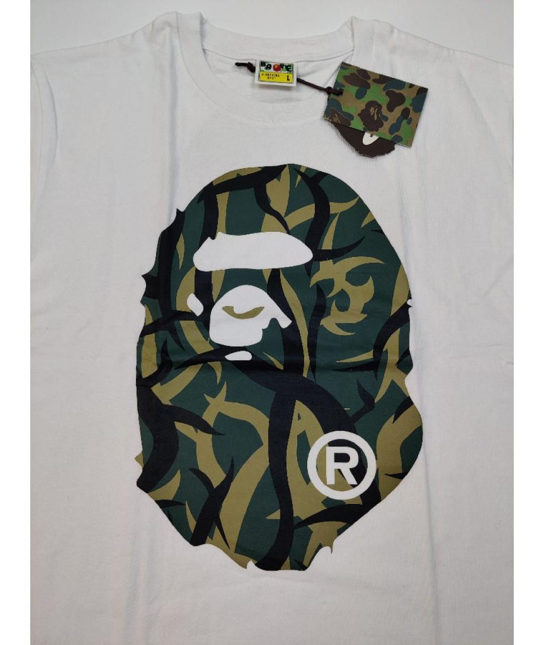 A BATHING APE Белая хлопковая футболка, фото 3